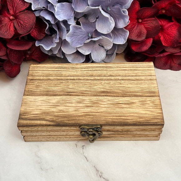 Handmade Wood Batwing Butterfly Bow Tie Cufflinks Blue Pocket Square Set - Picture 3 of 16